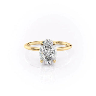 2.72 CT Oval Cut Solitaire Style Moissanite Engagement Ring
