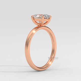 1.0CT Oval Cut Moissanite Diamond Solitaire Engagement Ring