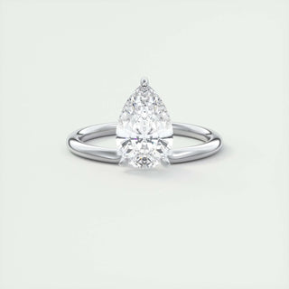 1.93 CT Pear Cut Solitaire Moissanite Engagement Ring