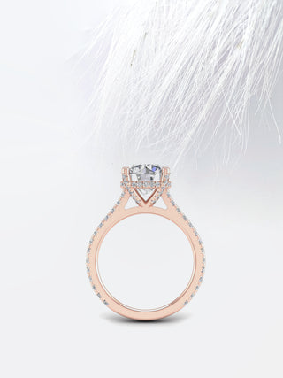 3.0 CT Round Cut Moissanite Diamond Hidden-Halo Engagement Ring