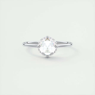 1.19 CT Round Rose Cut Solitaire Moissanite Engagement Ring