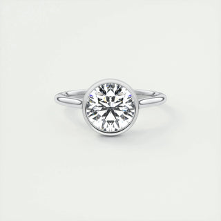 2.0 CT Round Bezel Solitaire Moissanite Engagement Ring