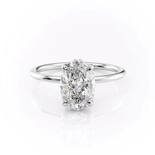 2.72 CT Oval Cut Solitaire Style Moissanite Engagement Ring