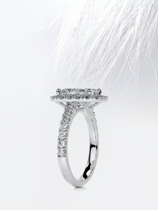 3.8 CT Radiant Cut Moissanite Diamond Halo Engagement Ring For Women