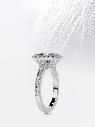 2.5 CT Cushion Diamond Halo Setting Engagement Ring For Women