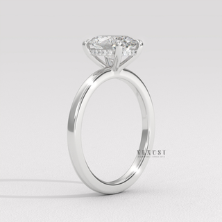 1.50CT Oval Shape Moissanite Diamond Hidden Halo Solitaire Engagement Ring