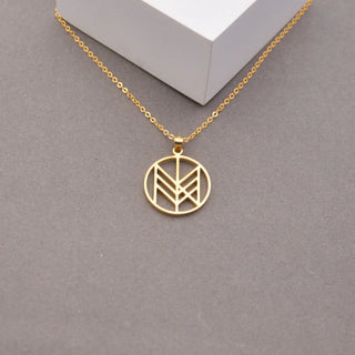 Gold Geometric Circle Pendant Necklace - Christmas jewelry gift