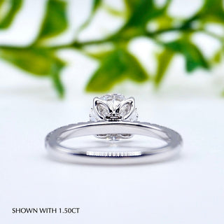 1.5CT Round Cut Moissanite Diamond Hidden-Halo Engagement Ring