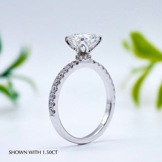 1.5CT Round Cut Moissanite Diamond Hidden-Halo Engagement Ring