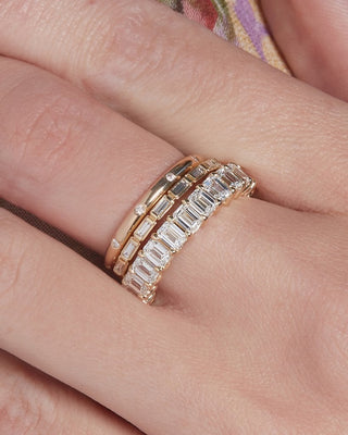 4.50CTW Emerald Cut Full Eternity Stacking Wedding Band