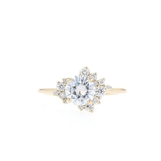 1.05ct Round Diamond Moissanite Cluster Engagement Ring