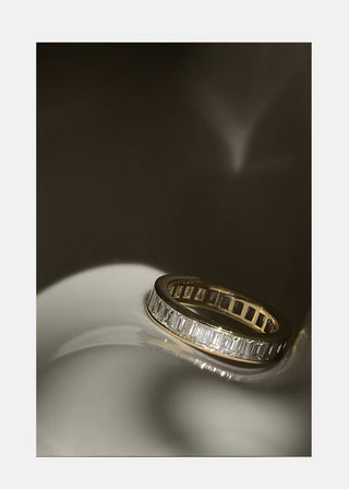 2.50ct Emerald Floating Diamond Pave Engagement Ring With Wedding Band