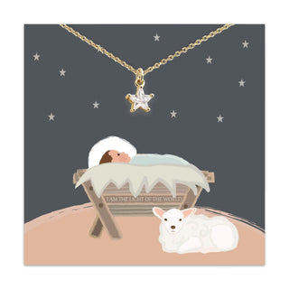 Star Cut Moissanite Pendant Necklace in 10K/14K/18K gold - New Year gift for her