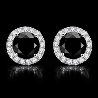Black Halo Necklace and Stud Set by Venust Diamonds - fine jewelry gift idea