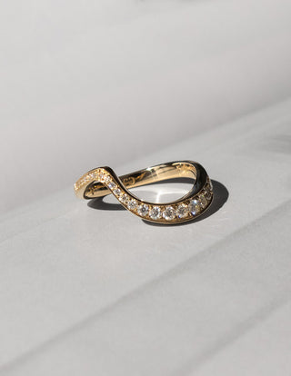 0.50CT-1.50CT Round Moissanite Diamond By Pass Engagement Dream Ring With Matching Band