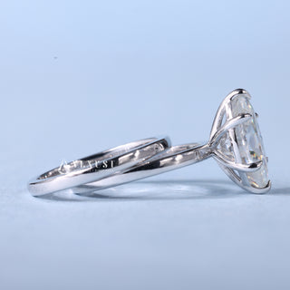1.50CT Marquise Moissanite Diamond Solitaire Engagement Ring With Wedding Band
