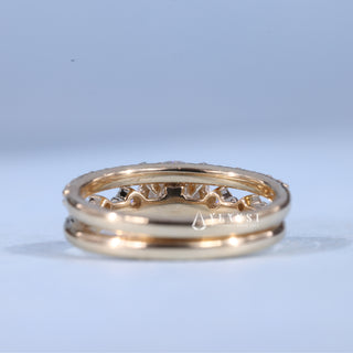 1.0CT Round Cut Moissanite Diamond Cluster Engagement Ring With Wedding Band