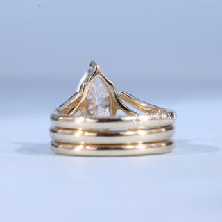 1.50CT-2.50CT Marquise Moissanite Unique Engagement Rings With Matching Double Band