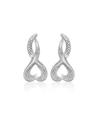Open Heart Pave Earrings - Valentine's Day lab grown moissanite jewelry