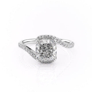 2.54CT Cushion Cut By Pass Moissanite Engagement Ring