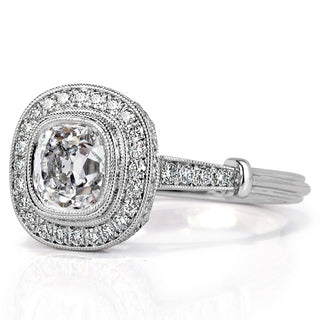 CushionMoissanite,cushion cut ring, halo ring, pave ring
