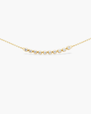 Flexible Round Cut Diamond Moissanite Bezel Necklace