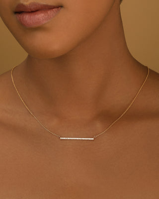Round Cut Diamond Moissanite Bar Necklace For Women