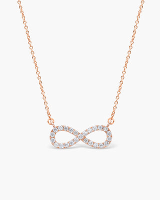 Round Cut Diamond Moissanite Infinity Necklace