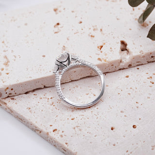 1.25 CT Round Cut Moissanite Diamond Three Side Pave Wedding Ring