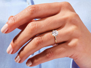 2.0 CT Round Cut Moissanite Diamond Solitaire Engagement Ring