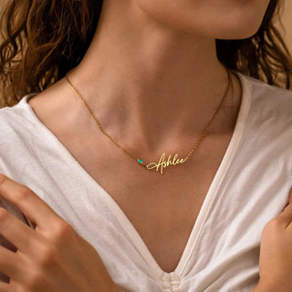 Personalized Script Name Necklace in 10K/14K/18K gold - Birthday gift for her