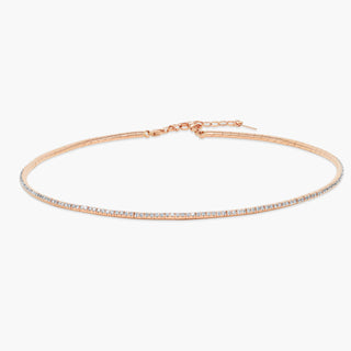 Round Cut Flexible Diamond Moissanite Wire Choker Necklace
