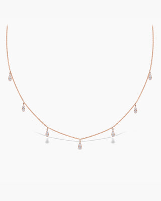 Dangling Diamond Moissanite Rain Drop Necklace For Her