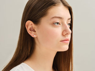 Round Cut Solitaire Moissanite Diamond Stud Earrings