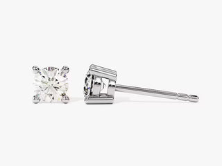 Round Cut Solitaire Moissanite Diamond Stud Earrings