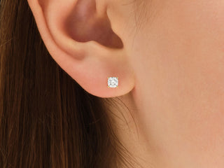 Cushion Cut Solitaire Moissanite Stud Earrings