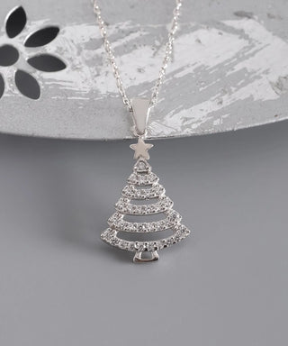 Winter Wonderland Christmas Tree Pendant Necklace - Christmas jewelry gift
