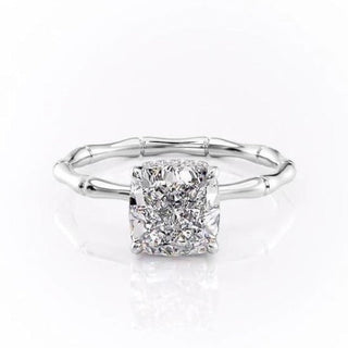 2.15 CT Cushion Cut Solitaire Style Moissanite Engagement Ring
