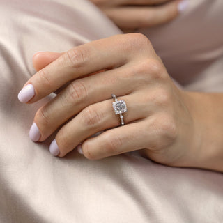 2.54CT Cushion Cut Dainty Moissanite Engagement Ring