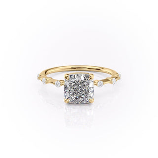 2.54CT Cushion Cut Dainty Moissanite Engagement Ring