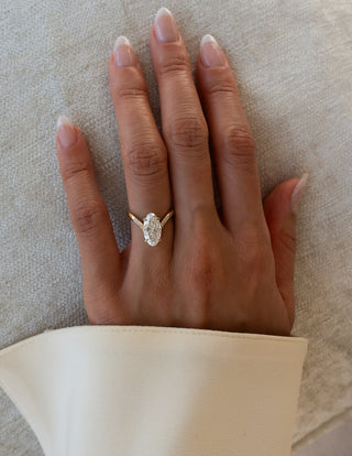 2.0CT-3.0CT Oval Cut Unique Diamond Rings Classy Engagement With Matching Wedding Band