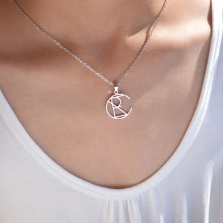 Gold Geometric Circle Pendant Necklace - Christmas jewelry gift