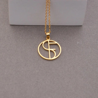 Gold Geometric Circle Necklace - Christmas lab grown moissanite jewelry