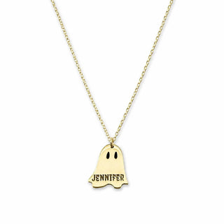Personalized Ghost Name Necklace in 14K/18K gold - Birthday gift for her