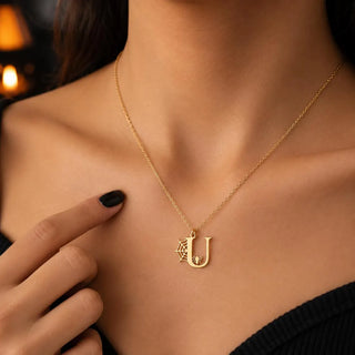 Spider Web Initial Necklace by Venust Diamonds - fine jewelry gift idea