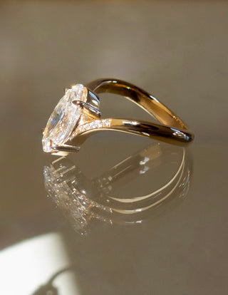 2.0CT-3.0CT Oval Moissanite Diamond Unique Engagement Couple Ring Design With Matching Diamond Band