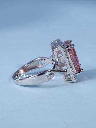 2.50CT Ice Crush Radiant Cut American Diamond Halo Split Shank Engagement Ring