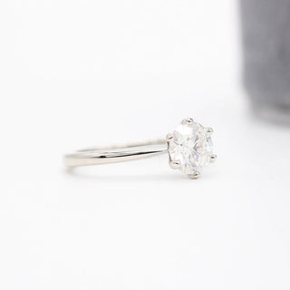 1.0 CT Round Cut Solitaire Moissanite Diamond Engagement Ring