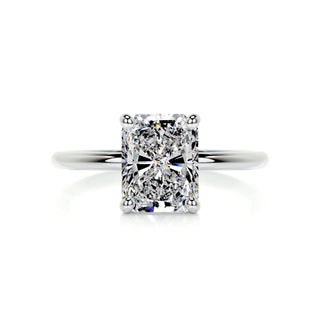 2.0ct Radiant Cut Solitaire Moissanite Diamond Engagement Ring