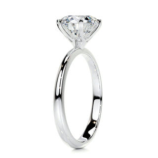 2.5ct Round Cut Solitaire Moissanite Diamond Engagement Ring